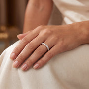 Demi-alliance 9 diamants naturels ronds 0.25 carat or blanc 14 carats Célia